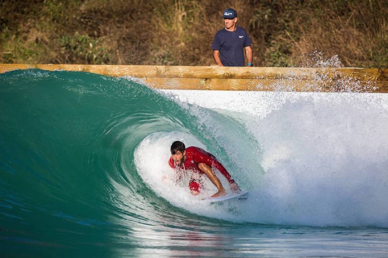 Toledo getting barrelled at The Wavegarden Cove