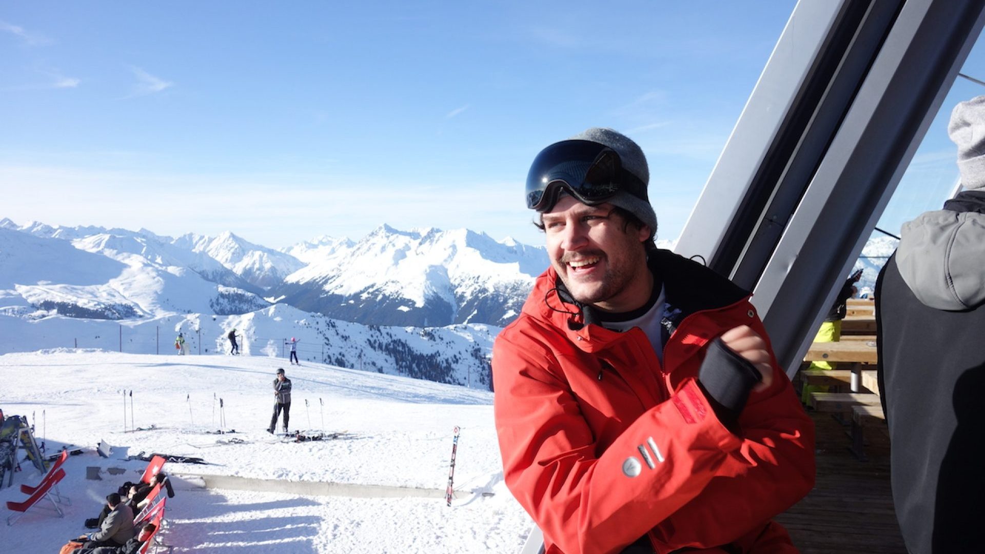Max drinking in some sweet Austrian air at Vans Snowboarding Days 2018