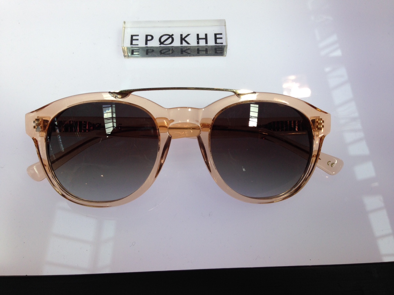 Epokhe best selling style the Anteka with Italian honey acetate in ladies colorway.