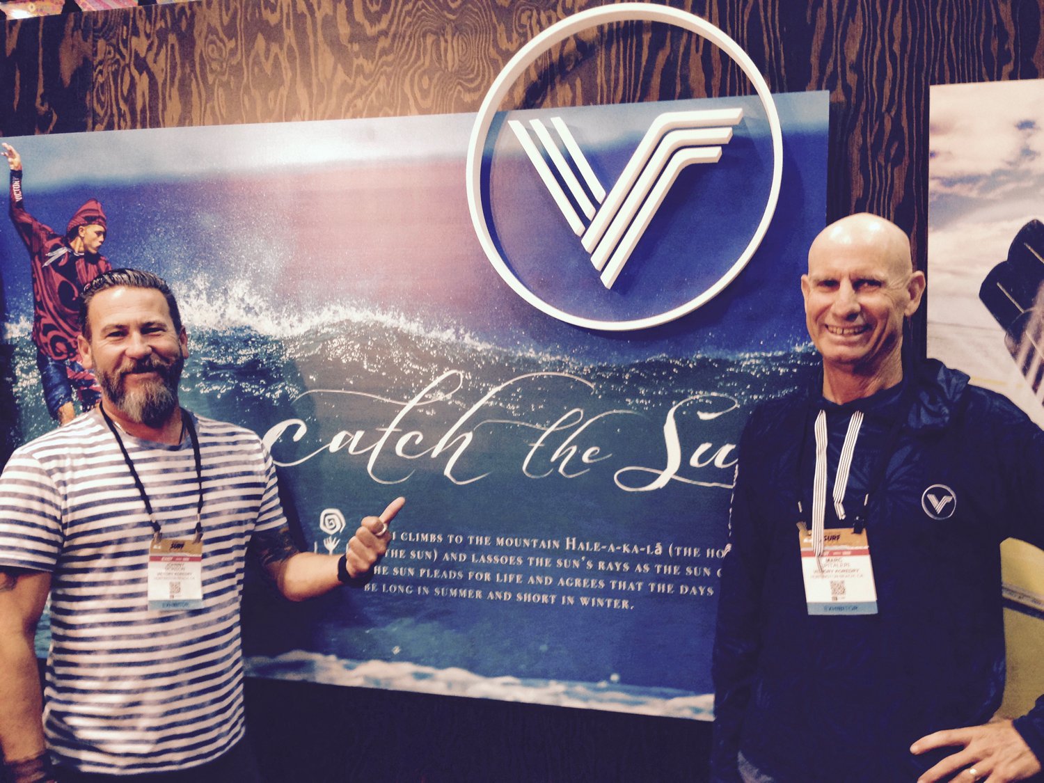 Marc Spitaleri founder of Victory wetsuits and Johnny Monson launching Victory Kordry into the market