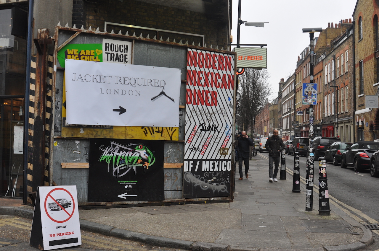 1 Jacket Required, located at the Old Truman's brewery on Brick Lane in the middle of Shoreditch, one of the world's leading fashion districts