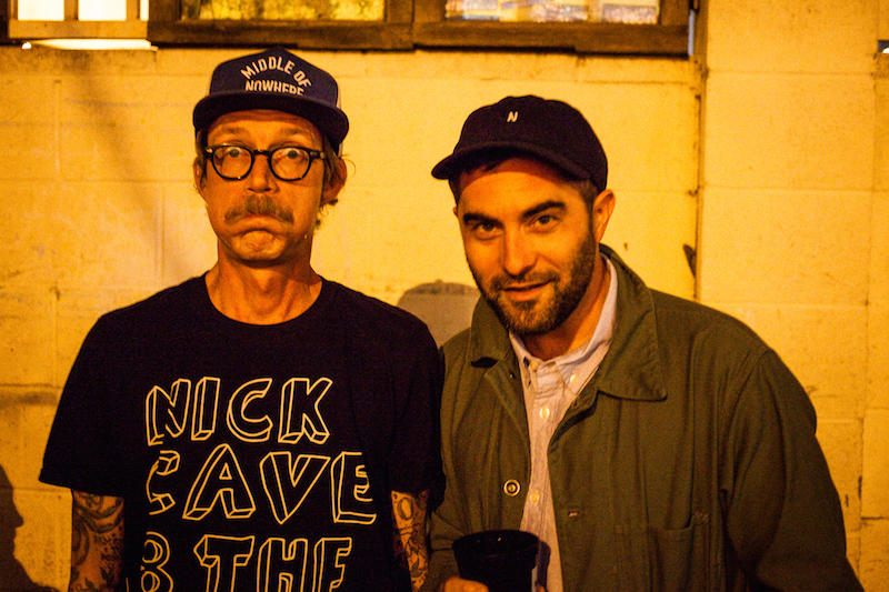David Cook aka Bonethrower w/ Juxtapoz’s Evan Pricco | Photo credit: Mike Stalter