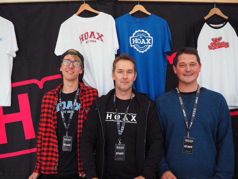 Archie Carter (Hoax Ambassador), Jason Carter (Managing Director) and Ben Smith (Shaper at Hoax Surfboards) from Hoax