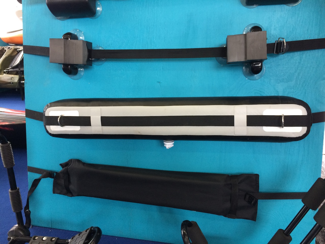 Riber’s inflatable roof rack uses a number of their SUP technologies to keep your boards safe and strapped down
