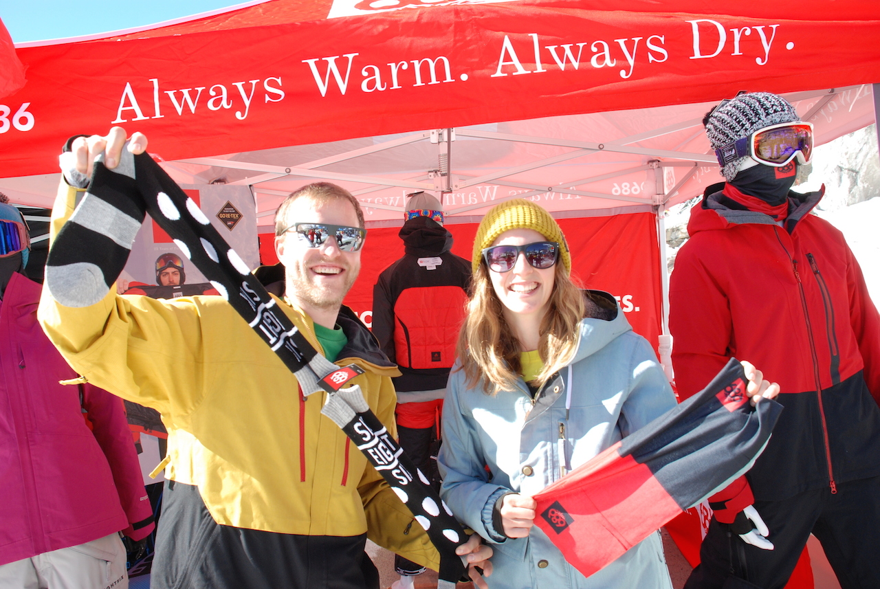 12 Benny & Pia representing for 686 Outerwear who also do some mean snowboard socks & neckwarmers