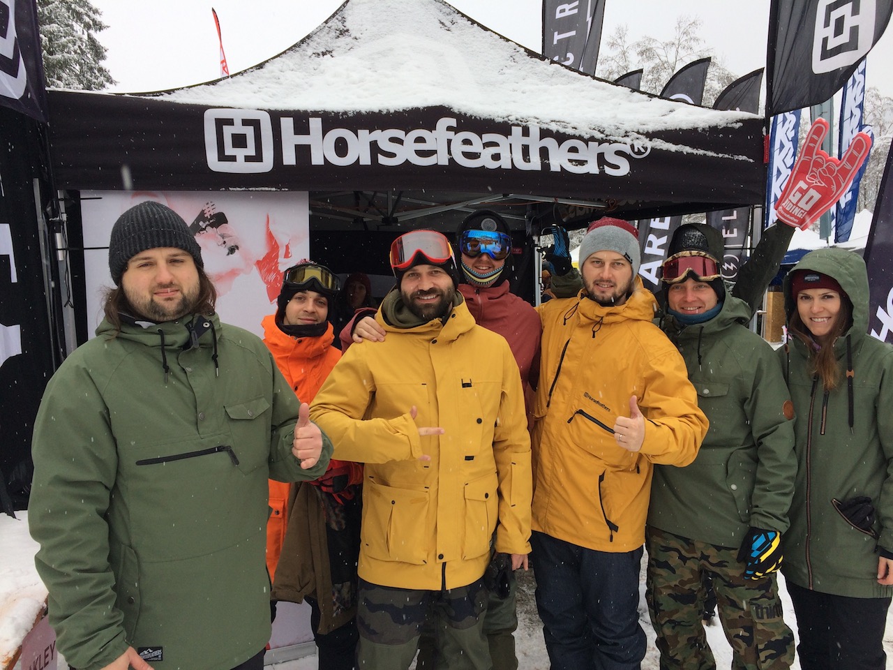 Horsefeathers Tomas Koudela with crew from the Temple store in the Czech Republic