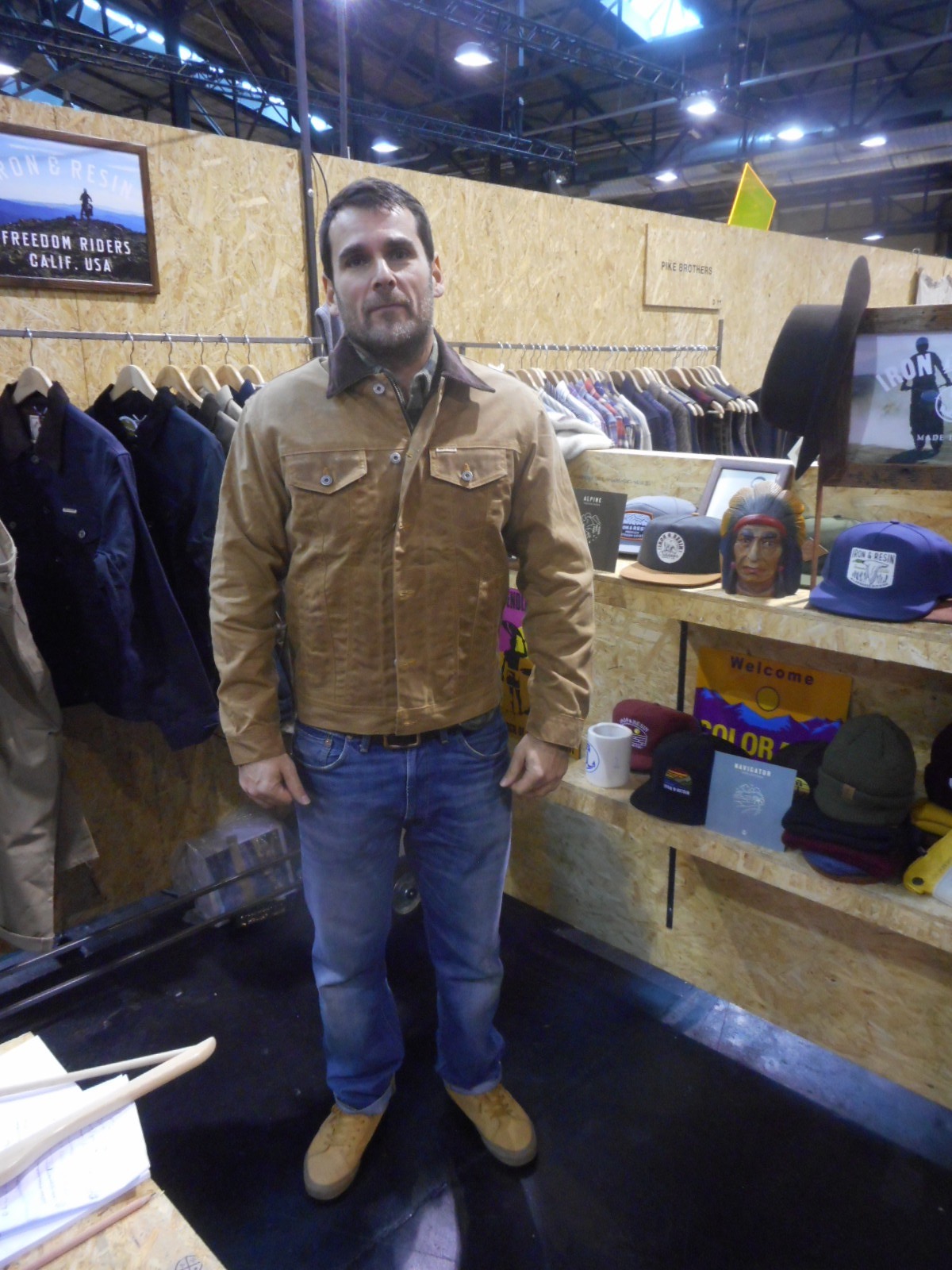 Iron and Resin’s wax canvas Scout jacket, from the made in the USA, stock supply line