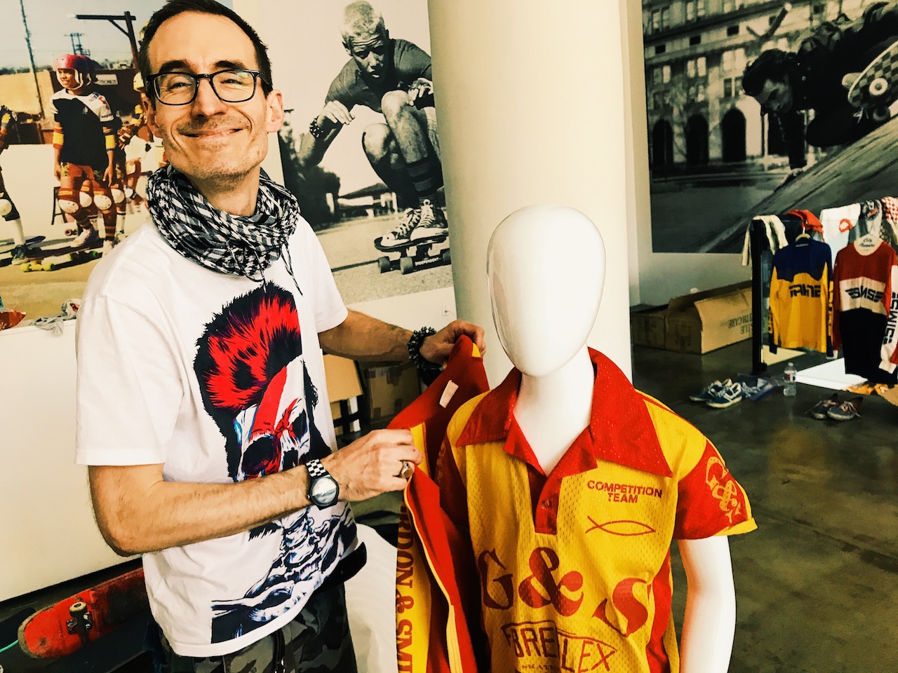 Jurgen Blumlein dressing manequinns for the big show