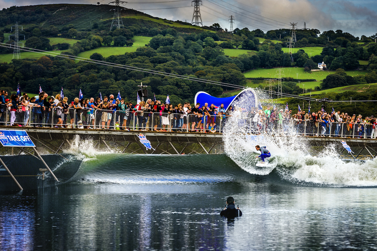Red Bull Unleashed at Surf Snowdonia. Photo courtesy of Wavegarden.
