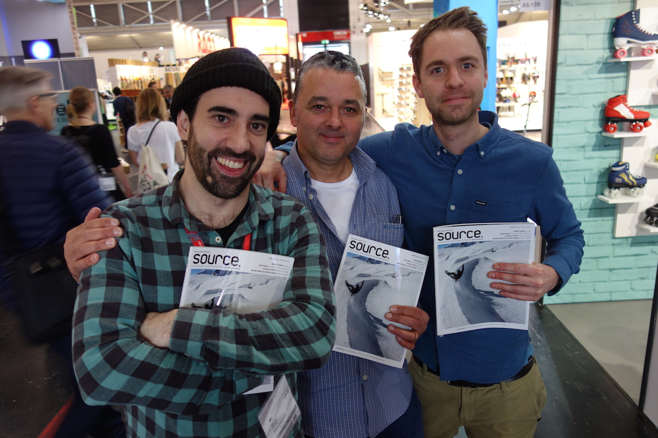 SkateWarehouse.co.uk’s Joe Gurney & Will Harrison sandwiching Stateside’s Rudee Rolsten