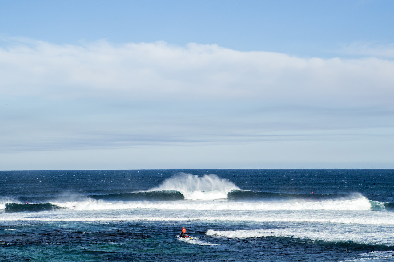 Caption- The Margaret River Pro has been called off due to safety concerns.  Caption- © WSL    Cestari