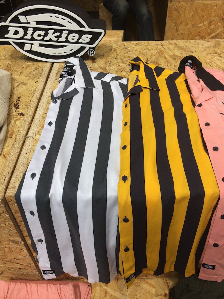 Dickies large stripe pattern in dungarees, shirts, short and hoddies