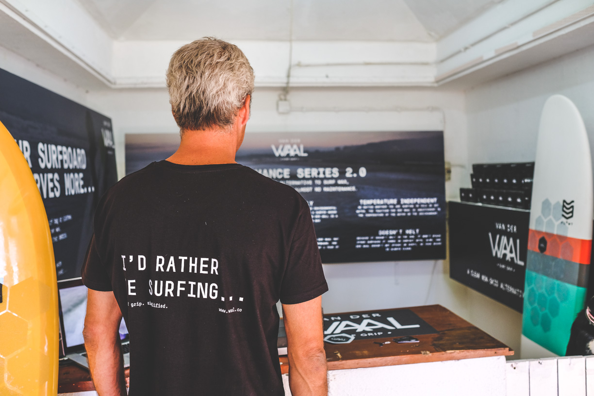 Van der Waal Surfgrip founder Martim Dornellas- he’d rather be surfing ;)