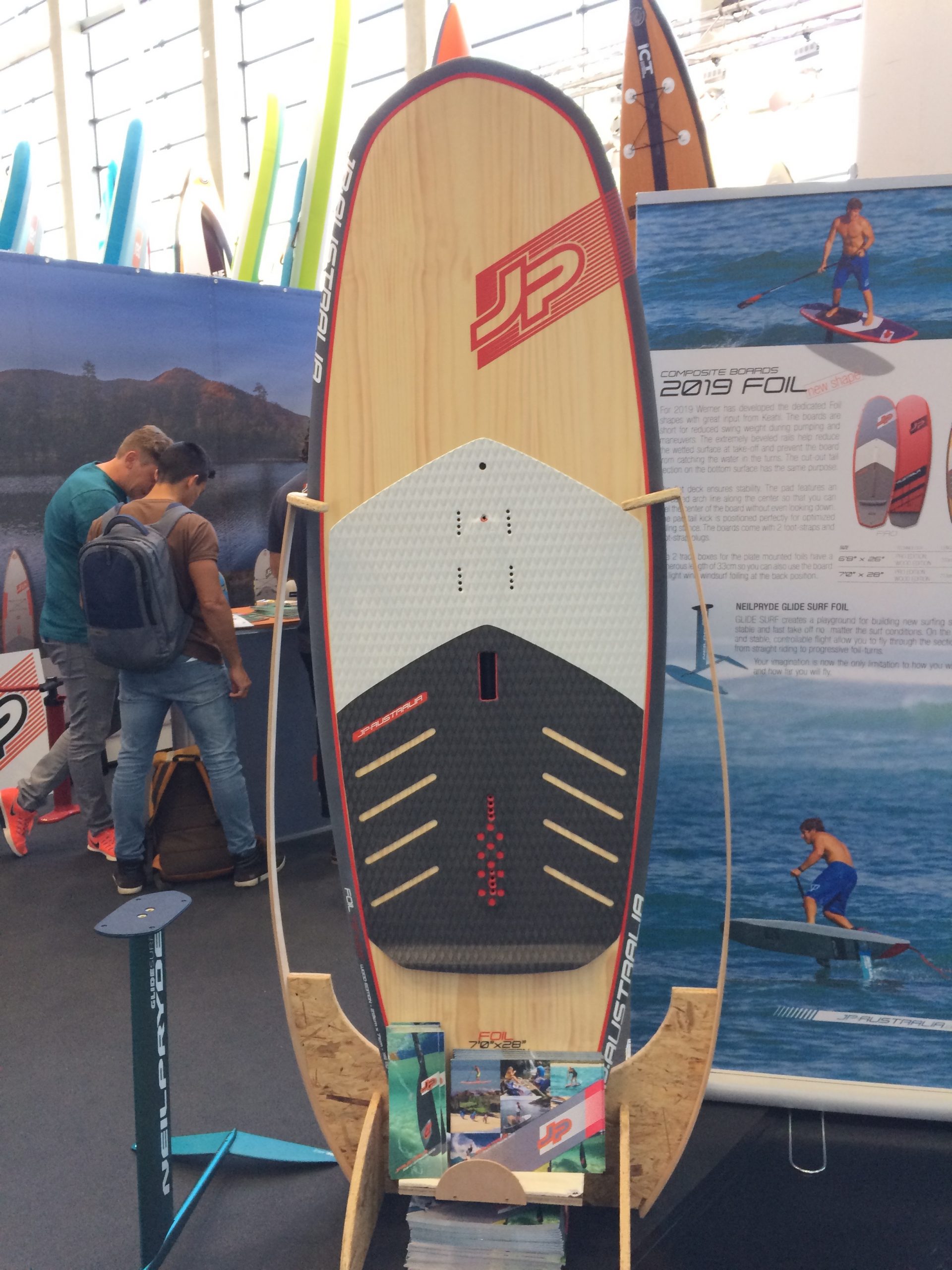 JP Australia’s foiling SUP board has bevilled rails to stop edges catching the water and special tail cutout to enable you to  pump the board without touching the water. jpg
