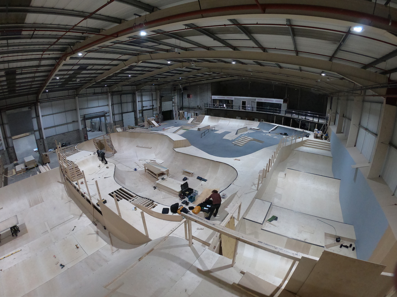 Graystone Manchester site under construction. Shot taken from atop the drop in for big air to foam pit. Photo Dave Thompson.