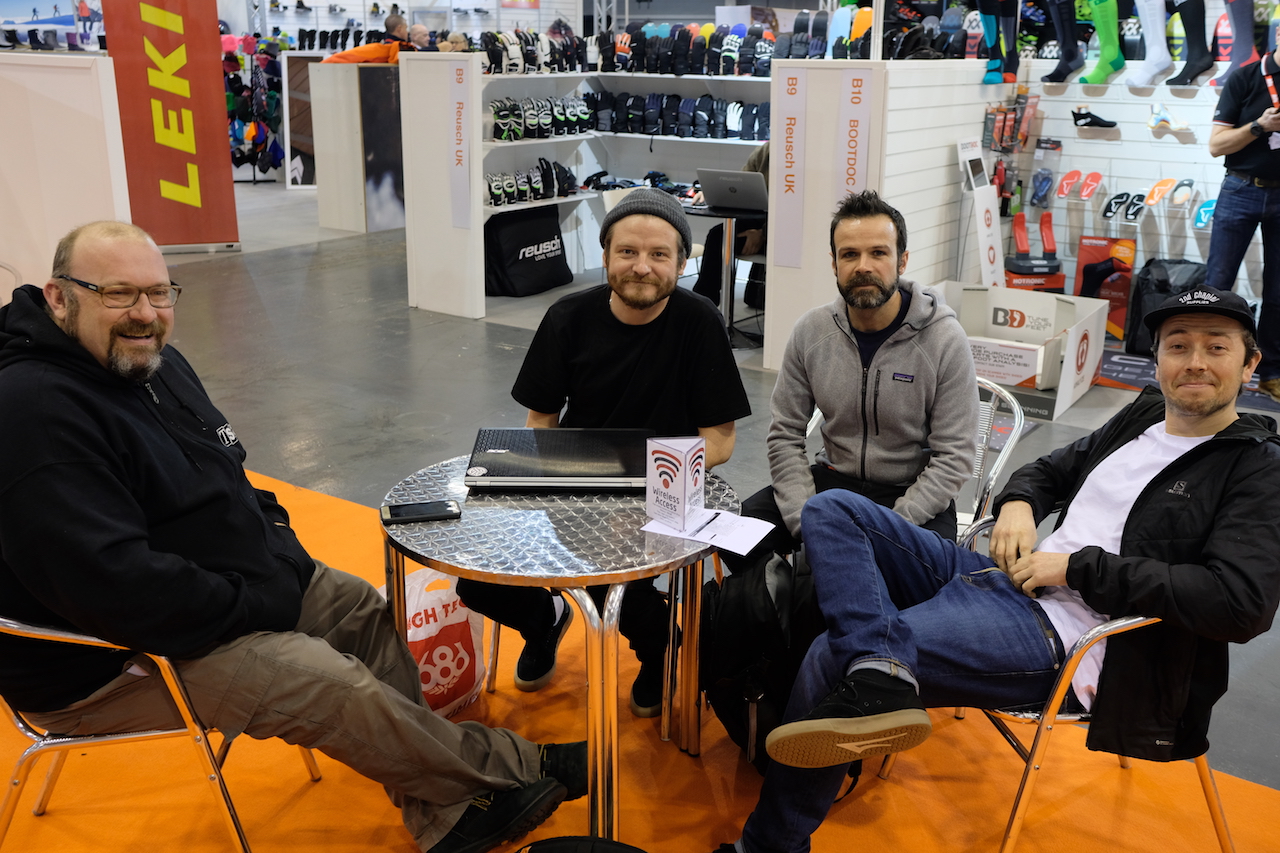 TSA’s Jeremy Sladen & Chris Orchard, The Snowboard Shop’s Darren and Salomon’s Fuller