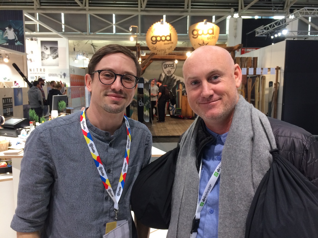 ISPO’s new snow community manager Basti Dietz and Protec’s RP Bess