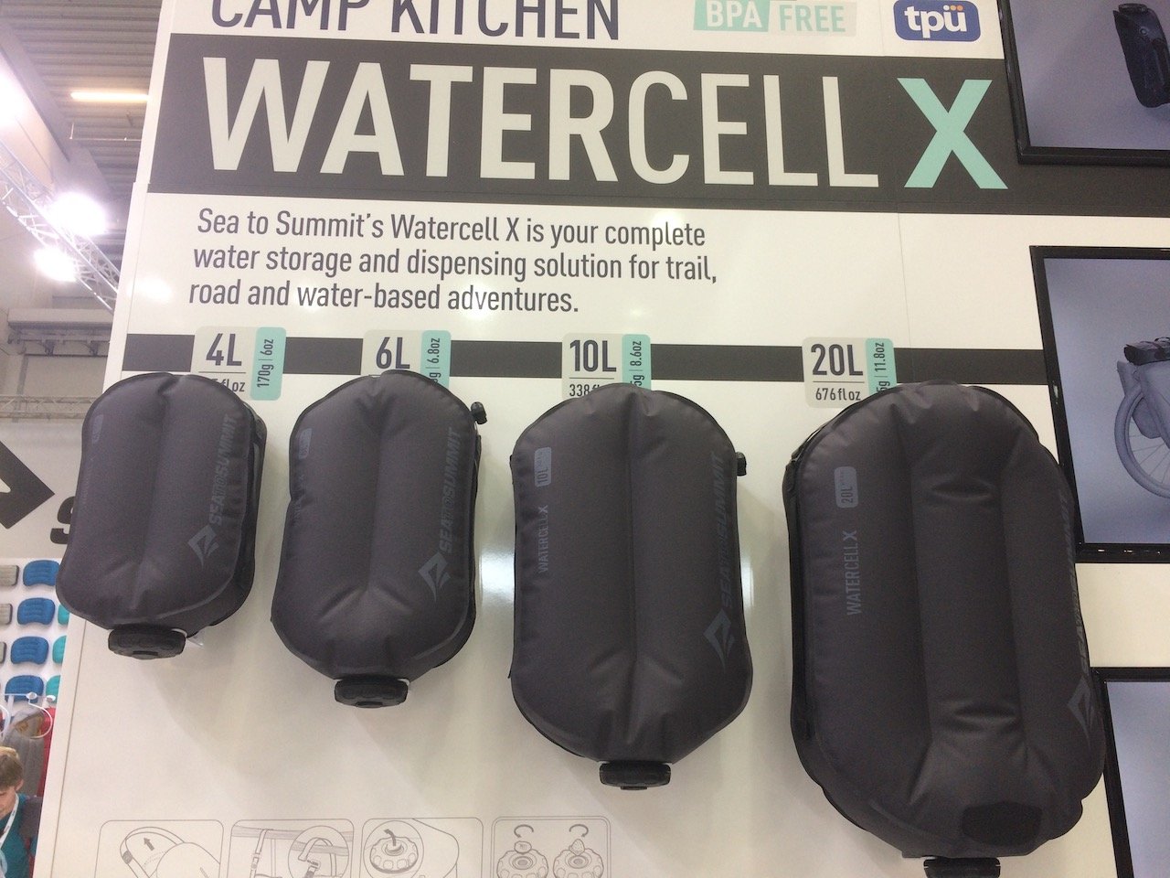 Sea to Summit’s Watercell X water storage system can also be converted into a shower
