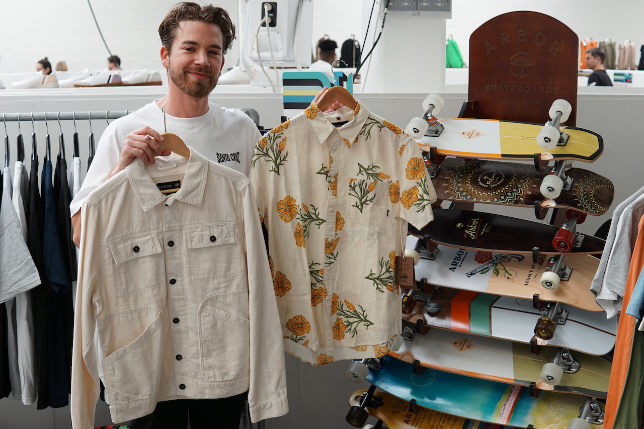 Shiner’s Joe Bourne showing the Arbor line. Their Wayward jacket and Poppy shirt.