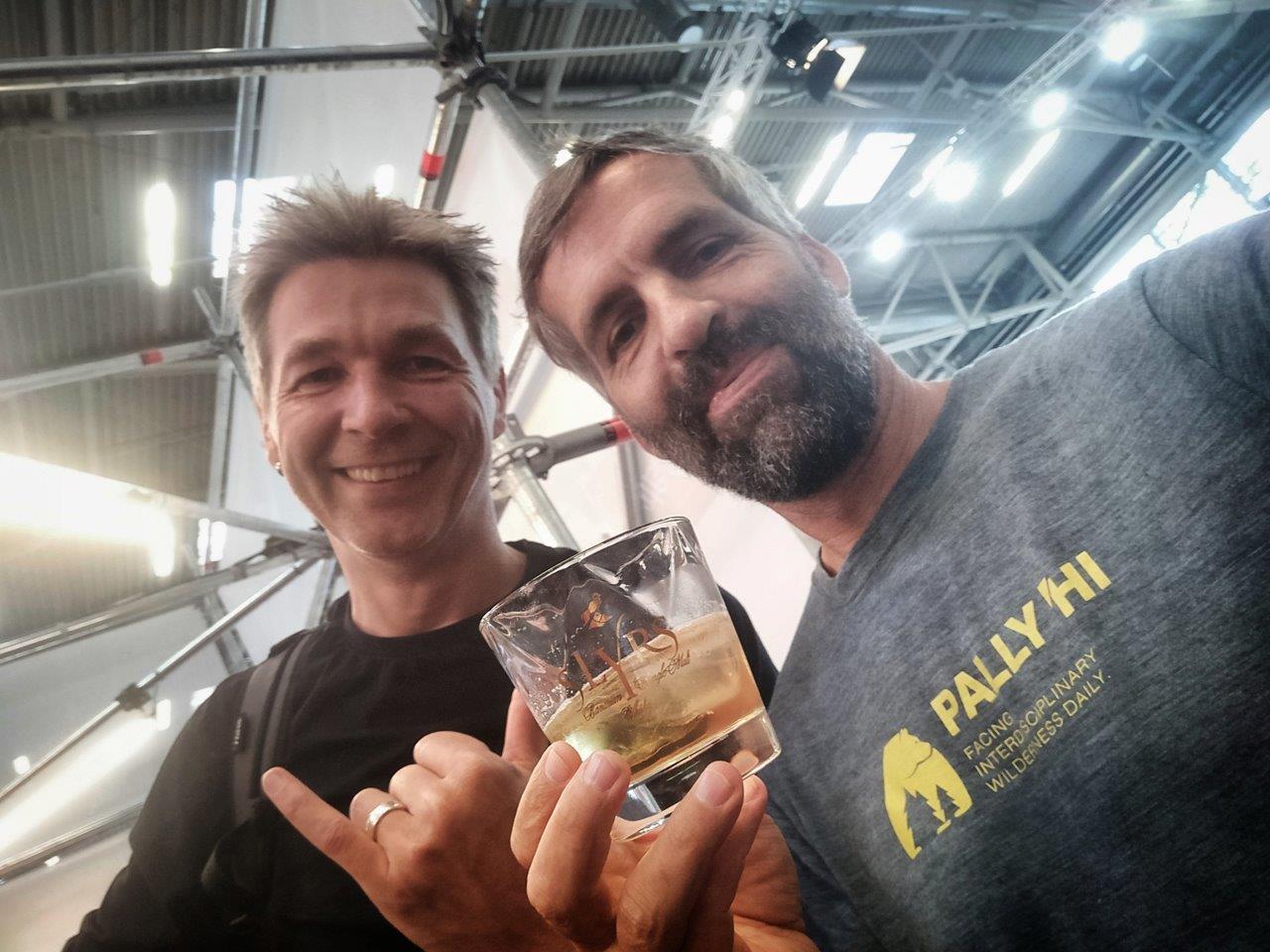 Slyrs tasteing Nitro’s Florian Lang and Pally Hi’sPeter Bauer