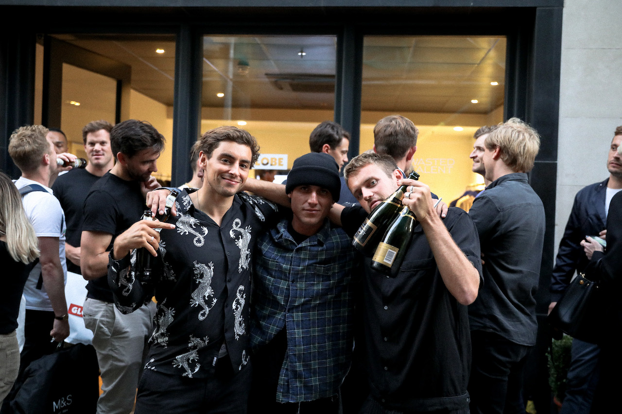 Manuel Romeiro, Globe skater Sammy Montano and Globe’s Euro Marketing Man Josh Barrow