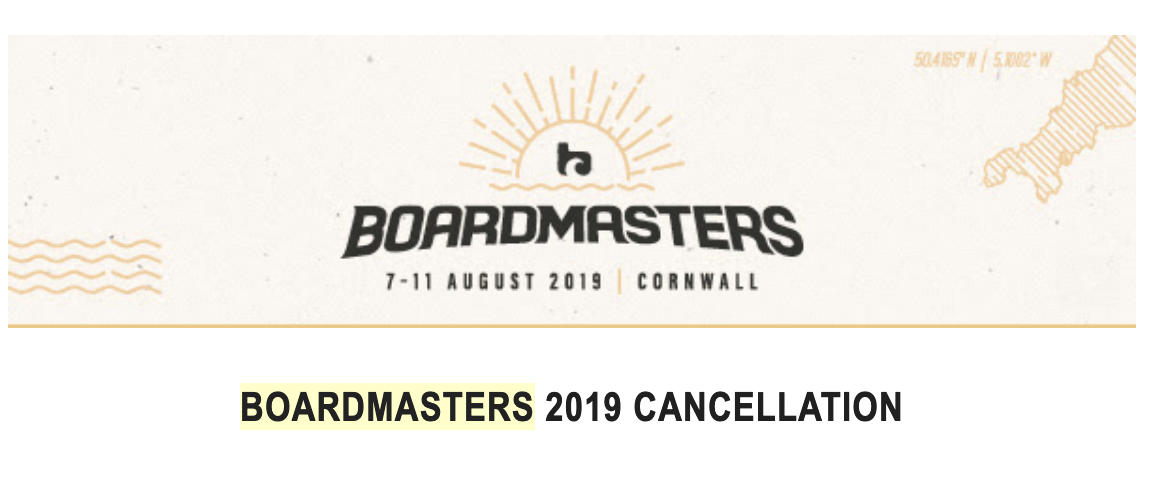 Boardmasters Cancellation