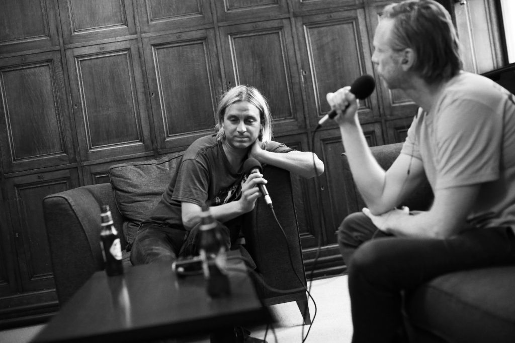 Backstage at LSFF Alex Knost in conversation with Matt Barr host of Looking Sideways Pocast Image Mayol Green