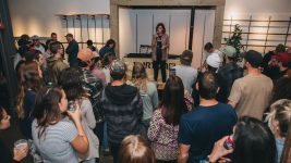 co-CEO Donna Carpenter announcing the news @ Burton Snowboards HQ, Vermont