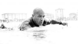 Kelly Slater on a surfboard