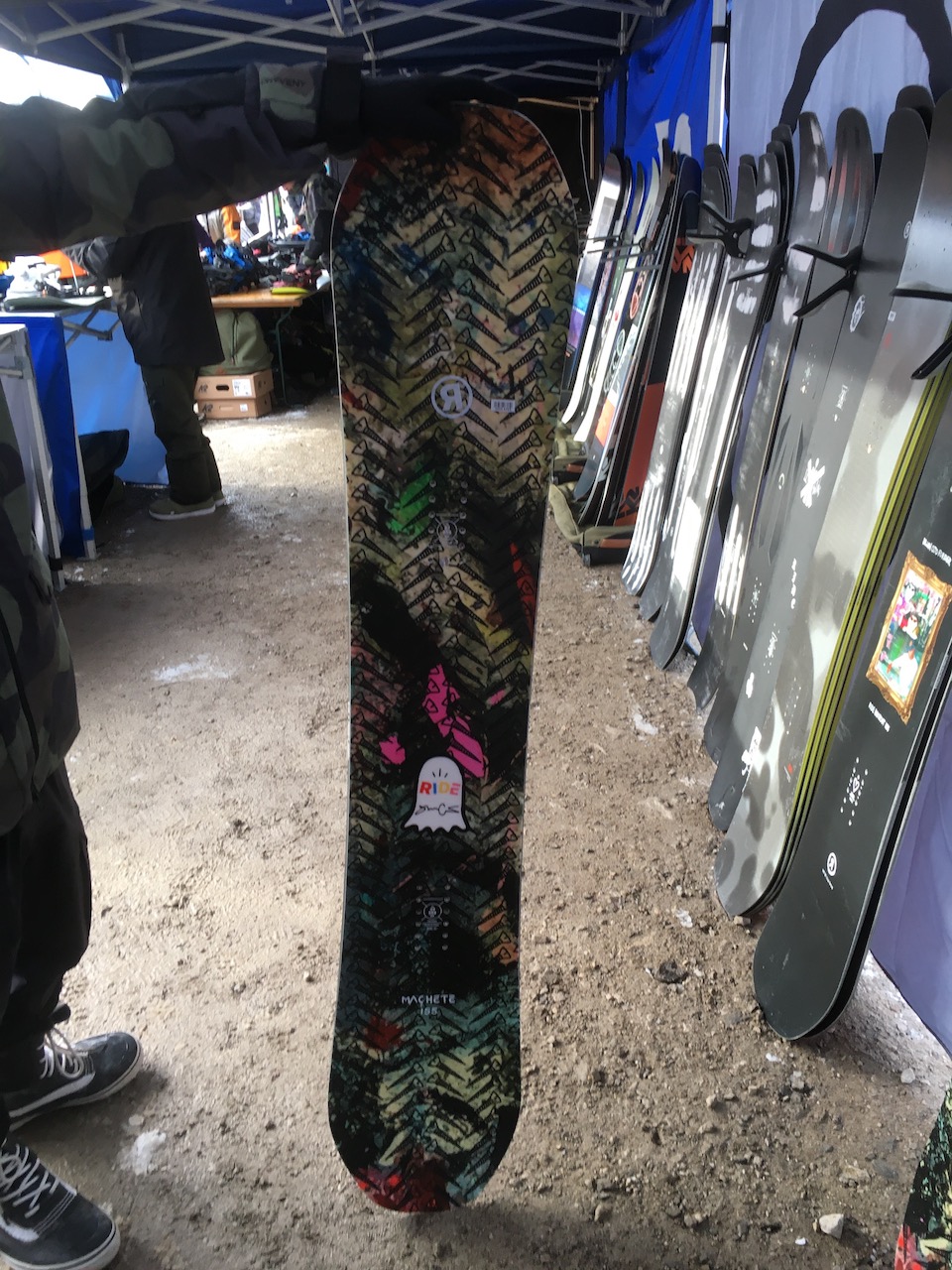 Ride Machete with graphics by Trouble Andrew including Ride Ghost emblem