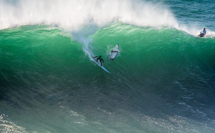 Big Waves at Nazare. Photo credit WSL Pedro Mestre