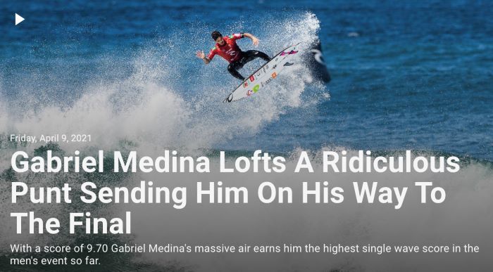 Newcastle cup Gabriel Medina 9.70 score run