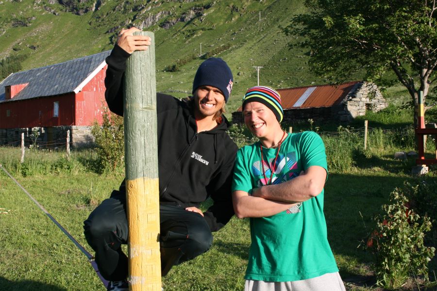 Truls & Jon on surf trip at Hoddevika, West Coast of Norway, 2009