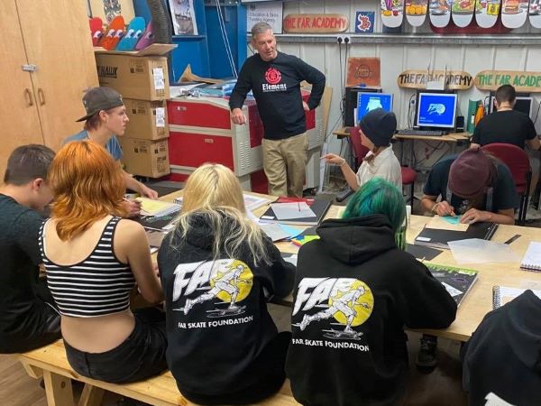 Martin teaching in class (FAR Skate)