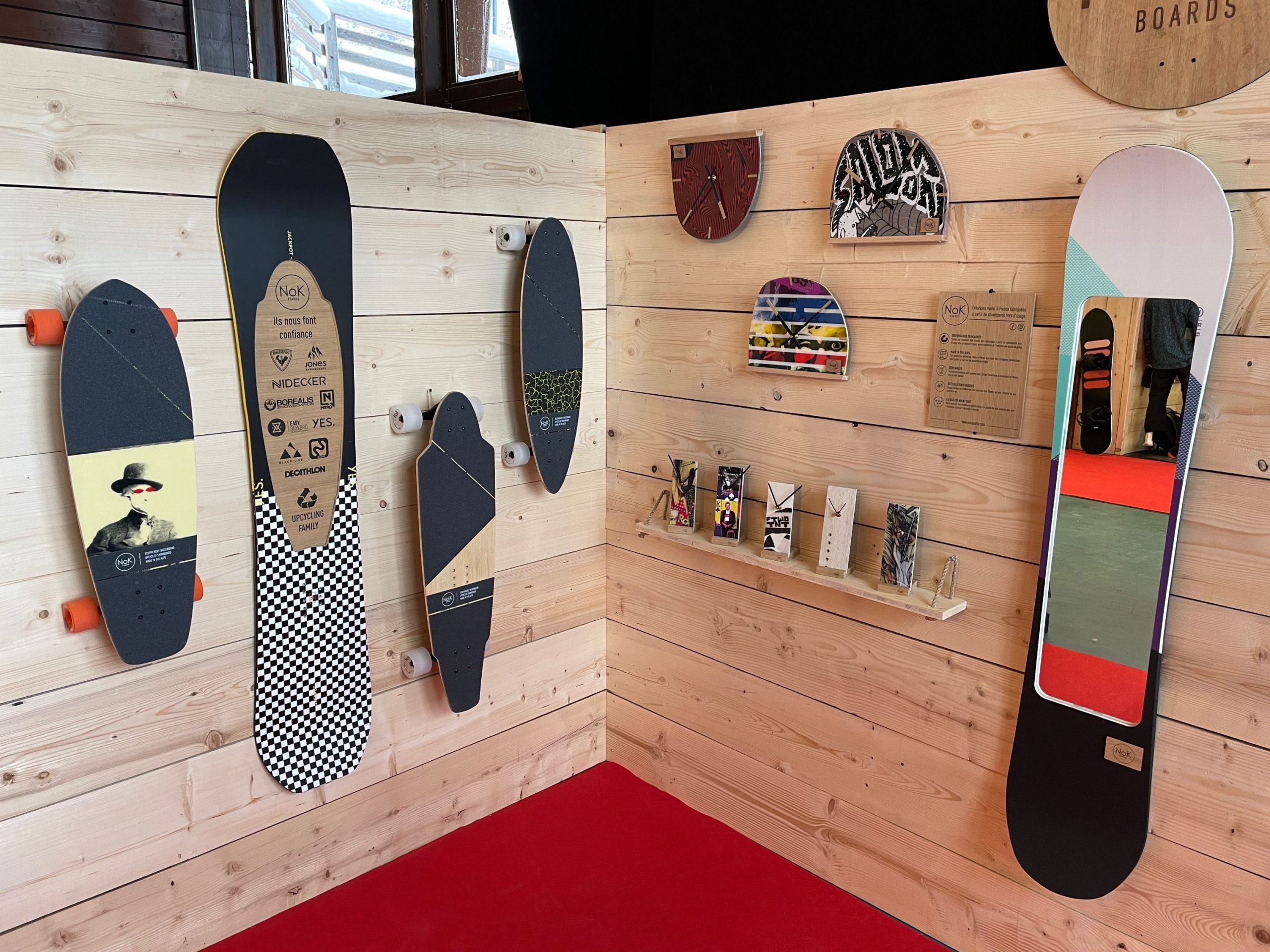 NOK boards is now also producing household accessories such as clocks and mirrors as well from old boards