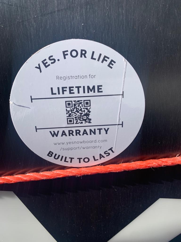 Yes. Snowboards lifetime warranty