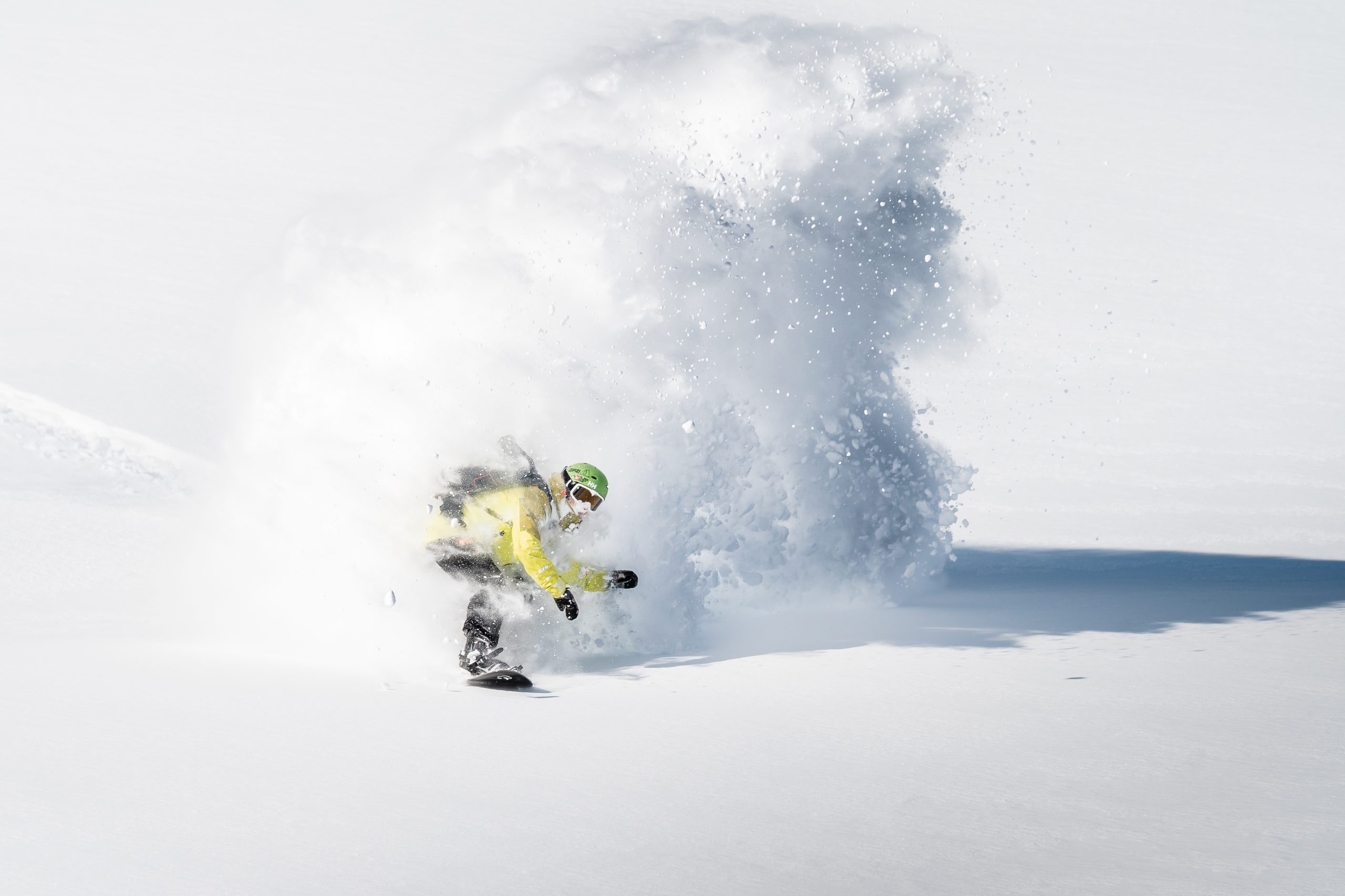 Photo & Art Print Freeride skiier riding in deep powder snow