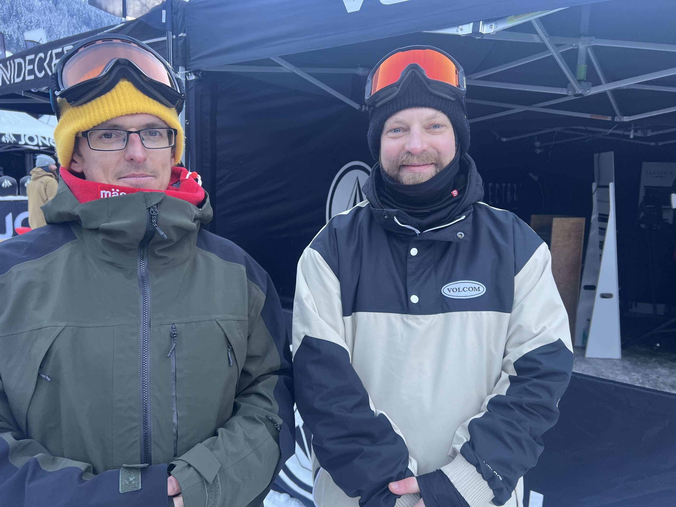 K2:Ride Snowboards’ UK rep Jonny Russell & The Board Basement’s Tobias Andersson