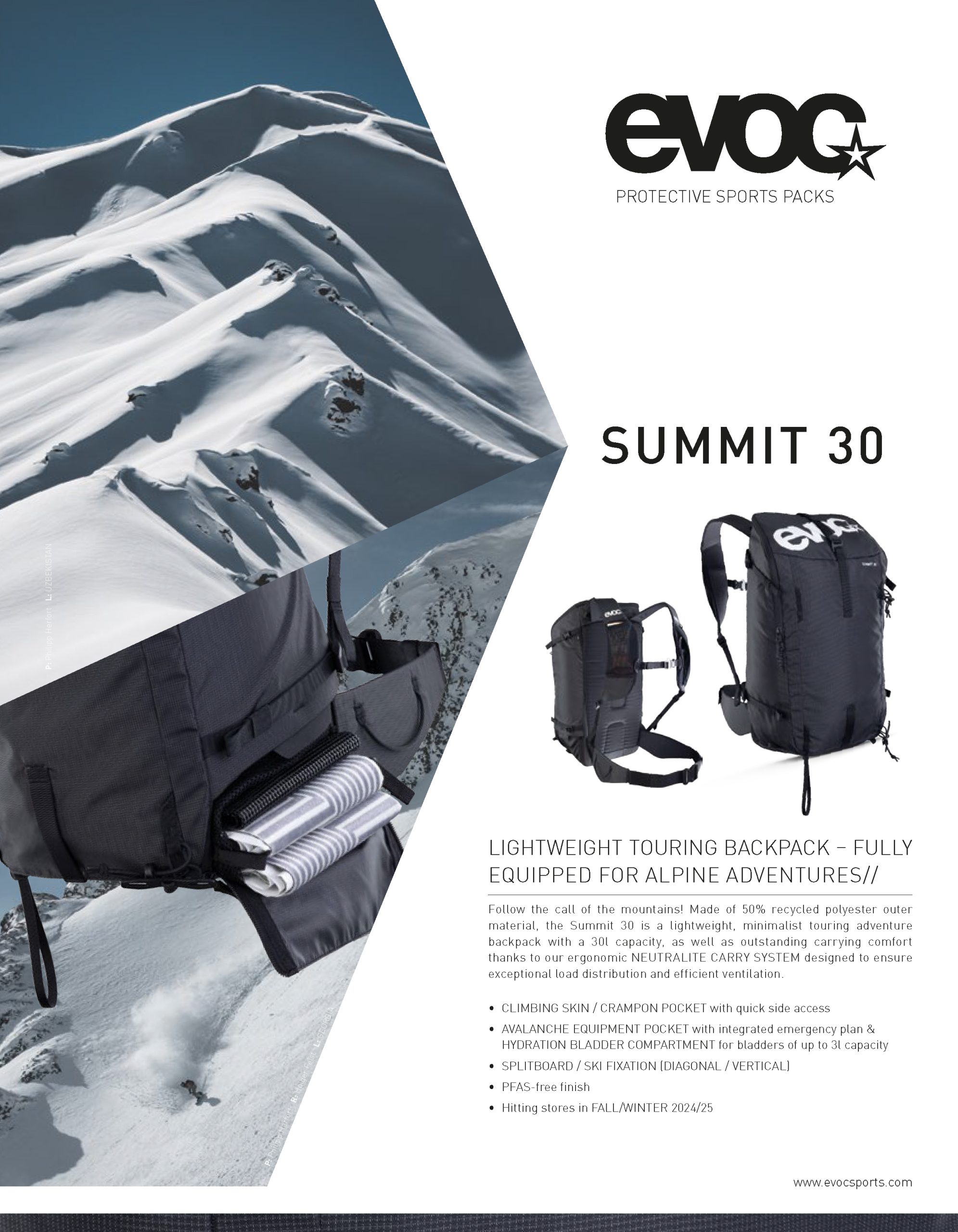 118 Evoc Technical Backpack and Snow Protection