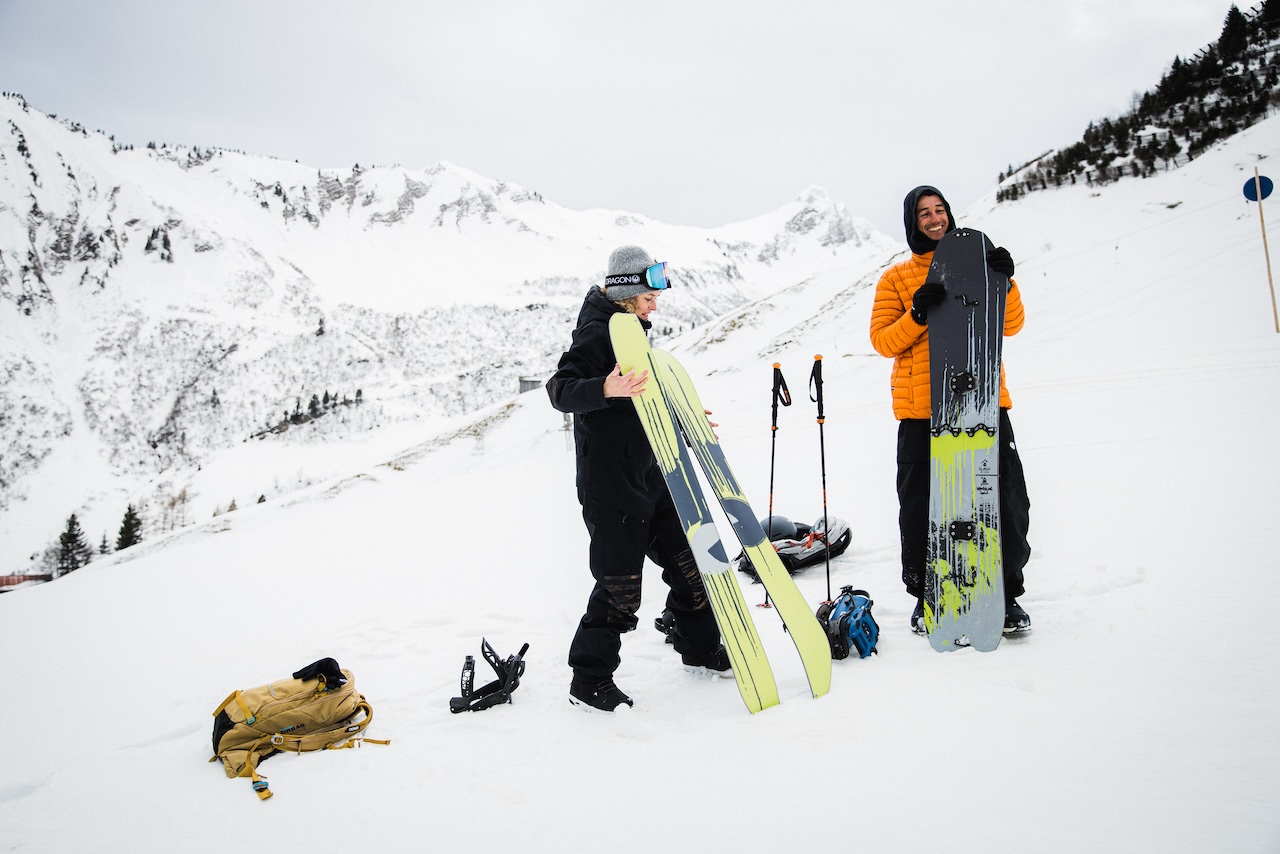 Team work. Steffi & Gigi enjoying more and more time in the backcountry together. Photo James North