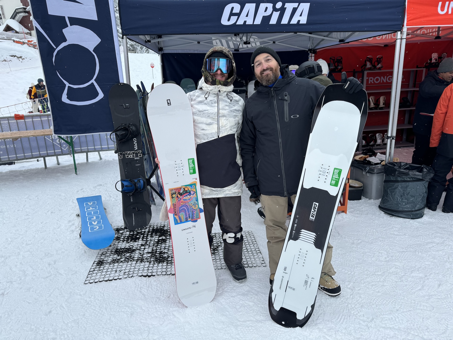 Capita French rep Charles with Arthur Longo’s new Aeonaut & Claudio Distasi with the Capita Mega Death