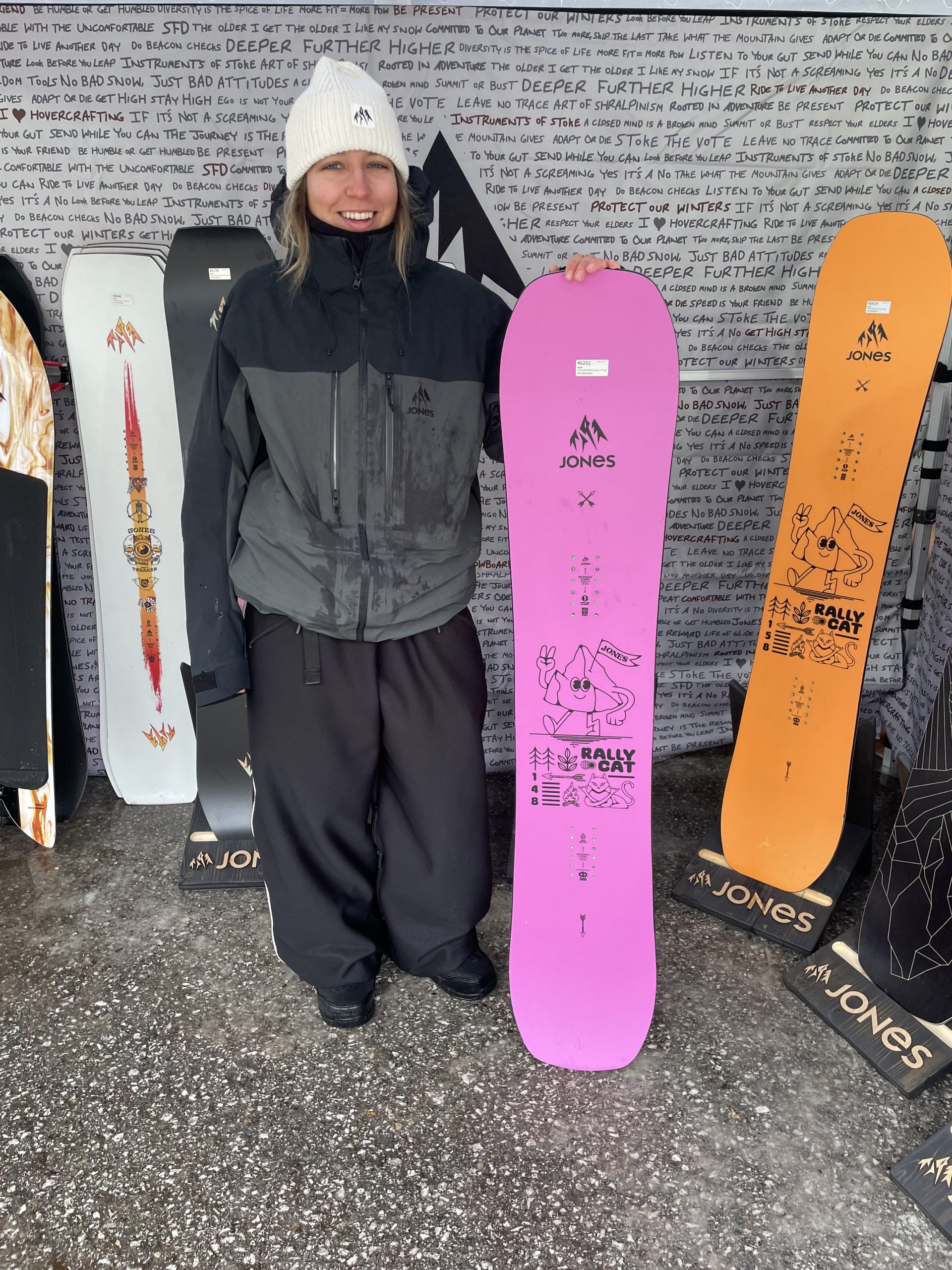 Jones’s Jenny Albert with the freestyle full camber Ralley Cat