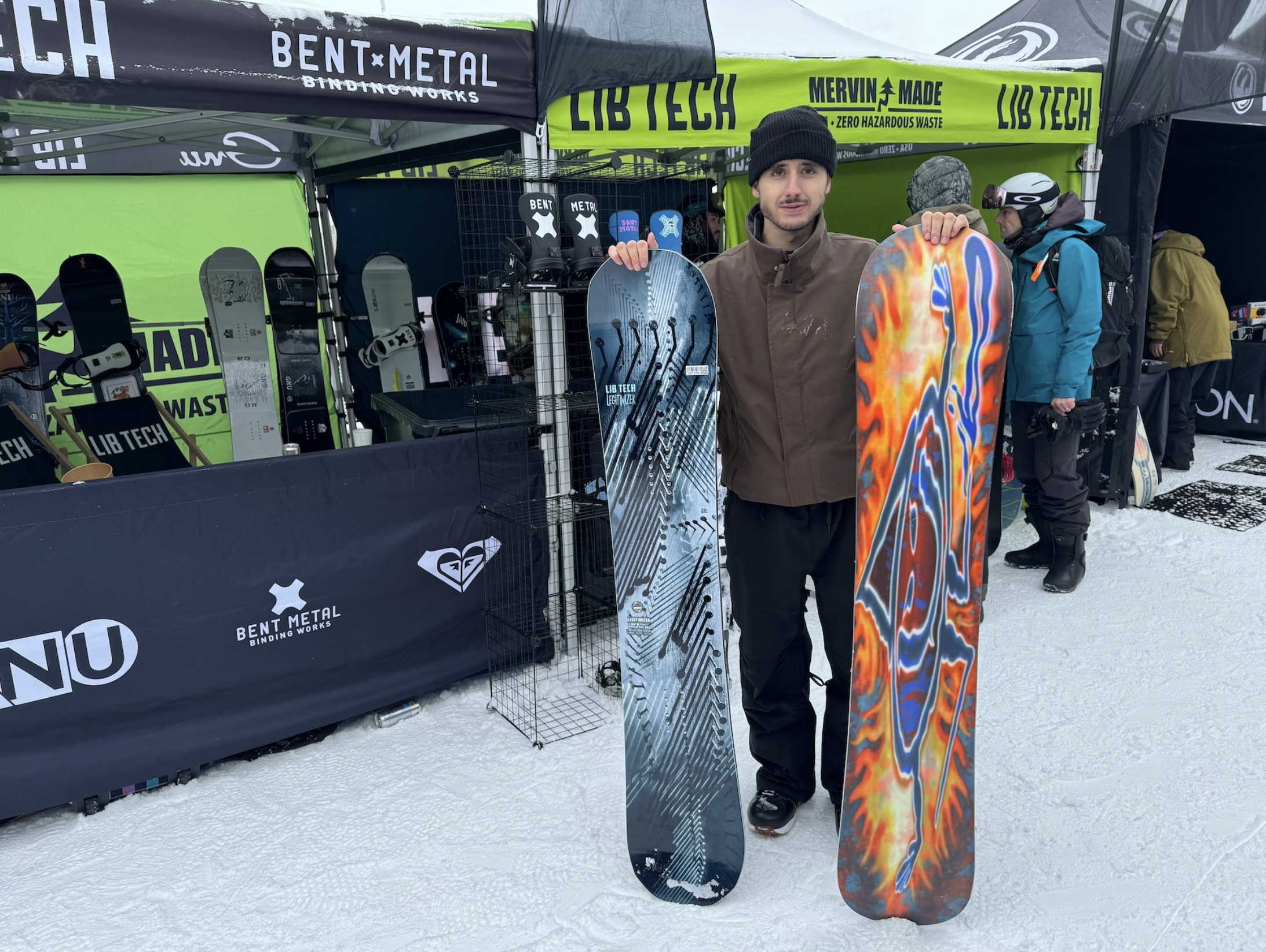 Mervin’s Lucas Poullet showing Lib-Tech’s Legitimizer & Off Ramp
