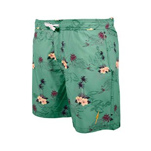 Lightning Bolt lb swimshort green hibiscus