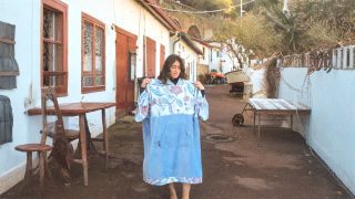 Organic Cotton Poncho - Mellow Sea 1