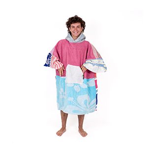 Upcycled Towel Poncho - Mellow Sea 2