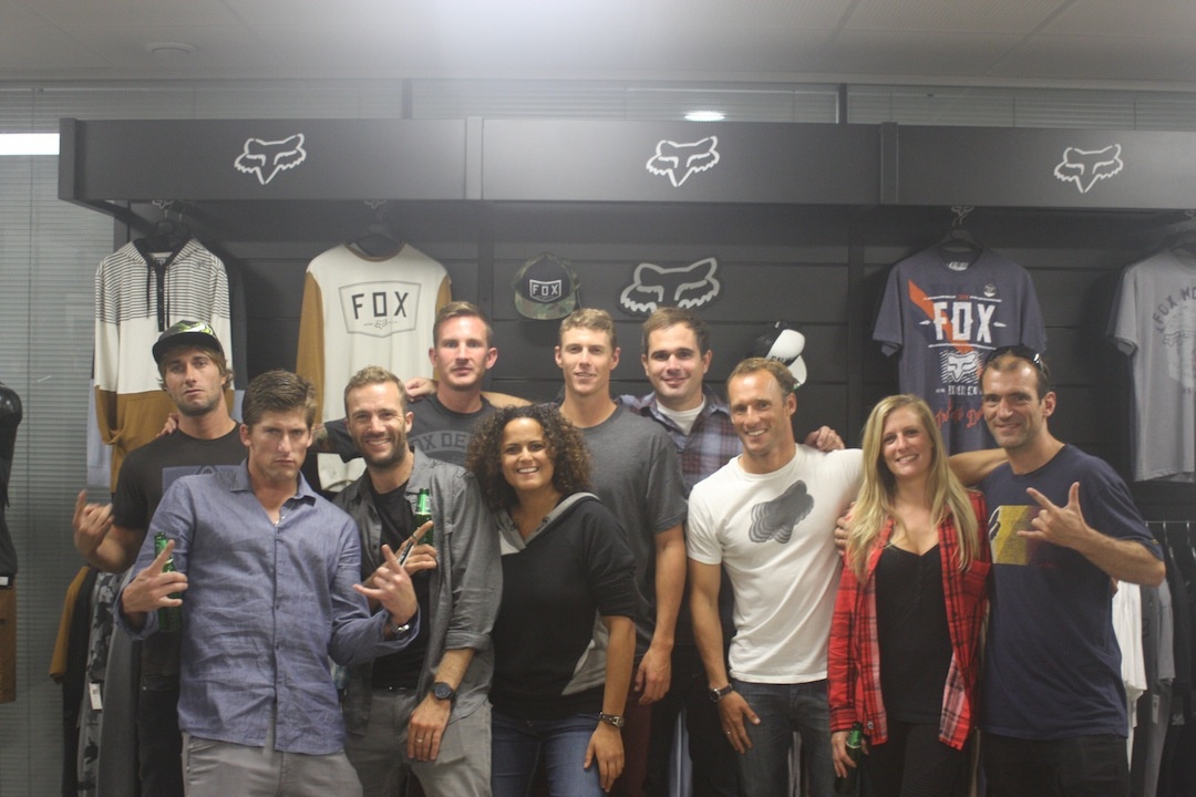 The Whole Fox team   Romain Laulhé, Bruce Irons, Alex Maillet (Sports & Events Marketing Manager), Rhys Tomlinson (Brand Communications Manager), Samantha Haddad (French Marketing Coordinator), Ian Walsh, Julien Bretagne (French Country Manager), Eneko Acero, Christelle Collin (French Sales Rep), Gontzal Mendiola (Spanish Sales Rep)   
