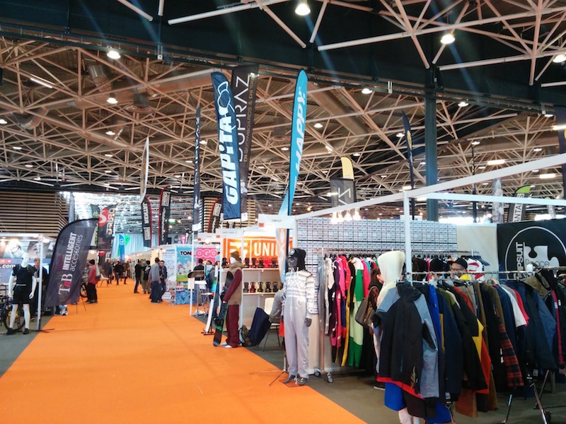 The snowboard area was small this year, but major players were still there