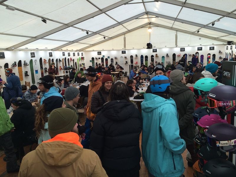 A very crowded lunch hall thanks to the weather